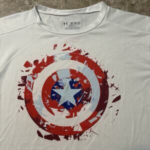 Under Armour Compression Shirt Mens 2XL White Captain America Alter Ego Gym